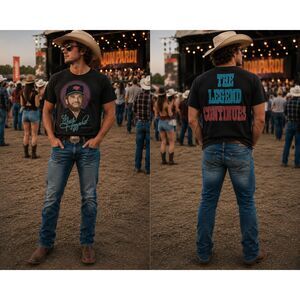 Vintage1990 Merle Haggard Legend Continues T-Shirt Black Single Stitch USA Large